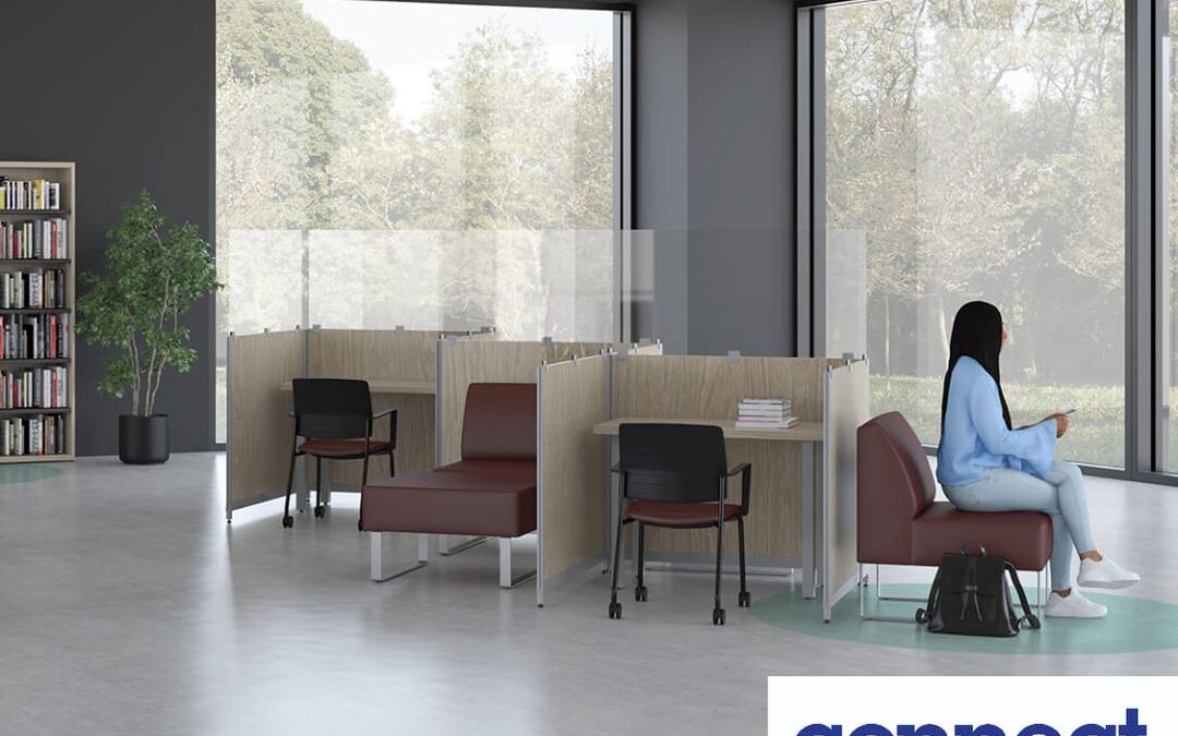 Dividing up workstations and lounge areas help protect people’s wellbeing in the office
